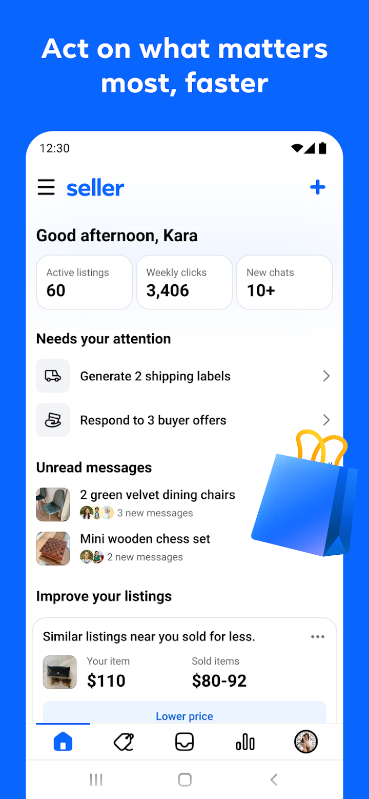 Seller, a Facebook app screenshot