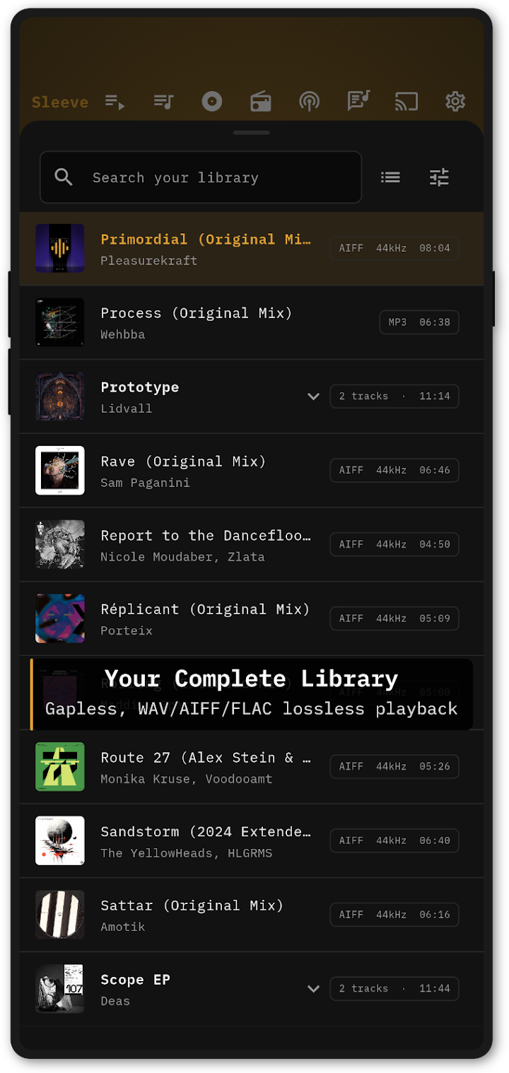 Sleeve screenshot