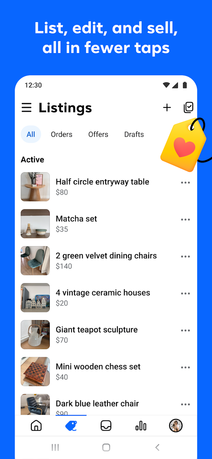 Seller, a Facebook app screenshot