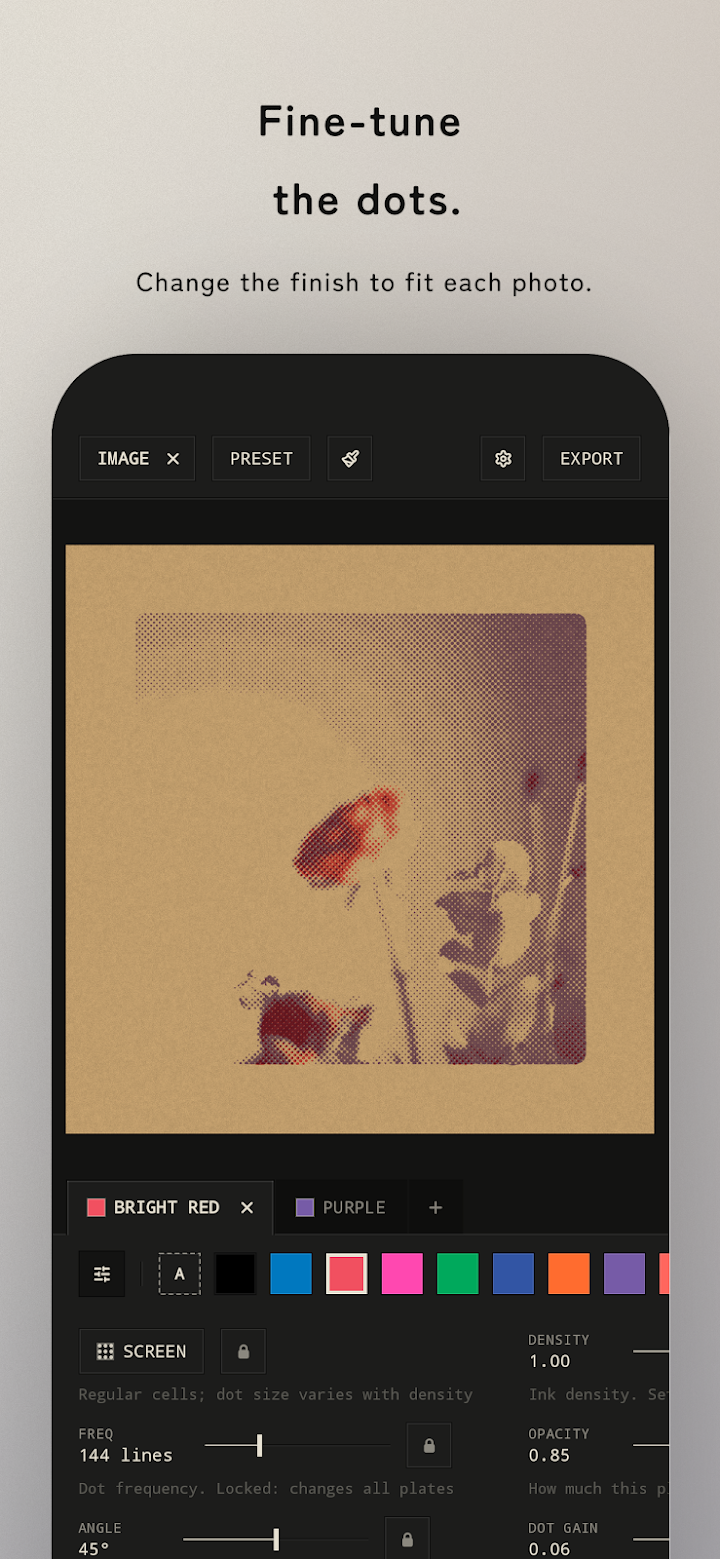 tone - photos, printed screenshot