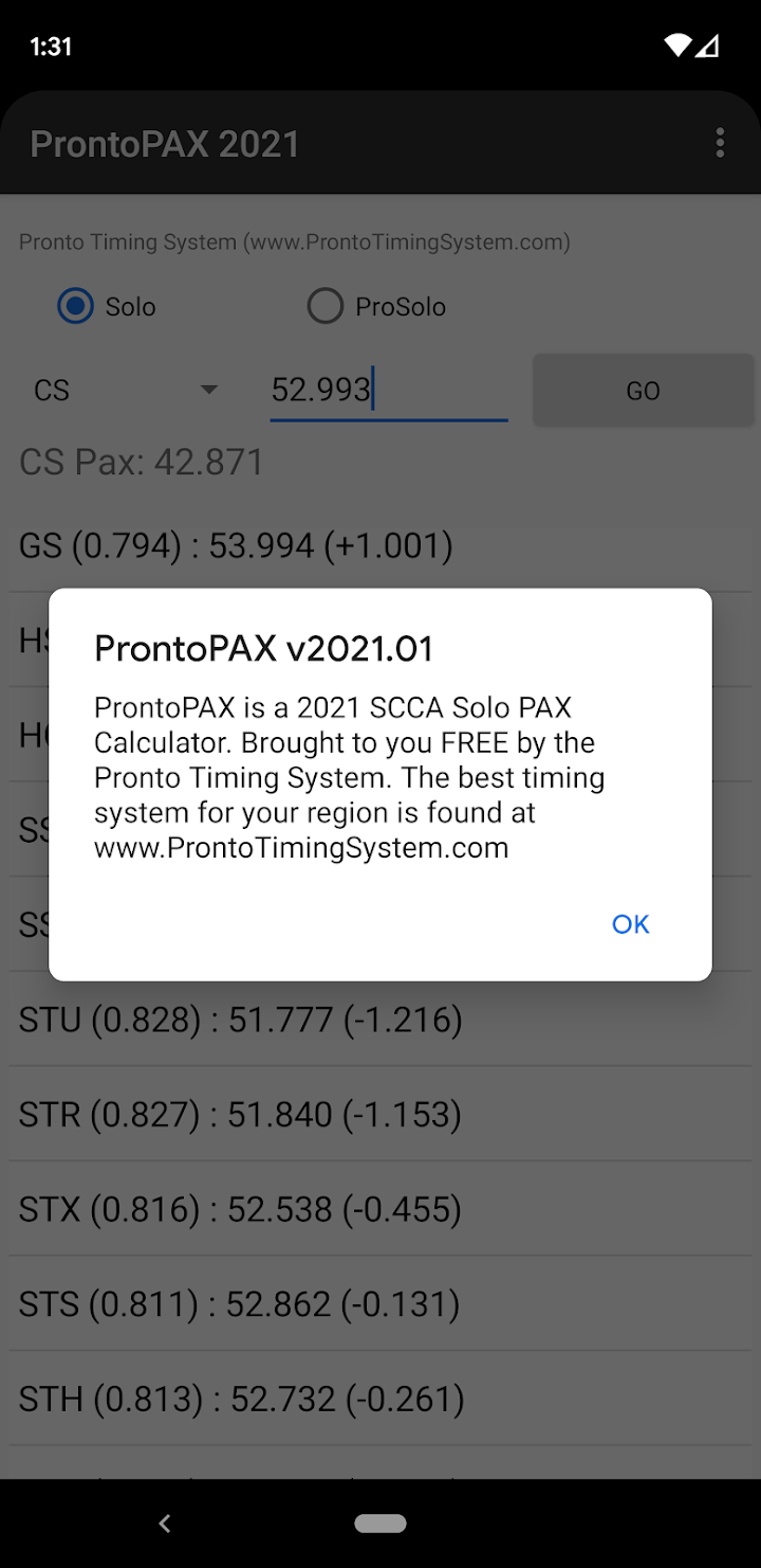 ProntoPAX Calculator screenshot