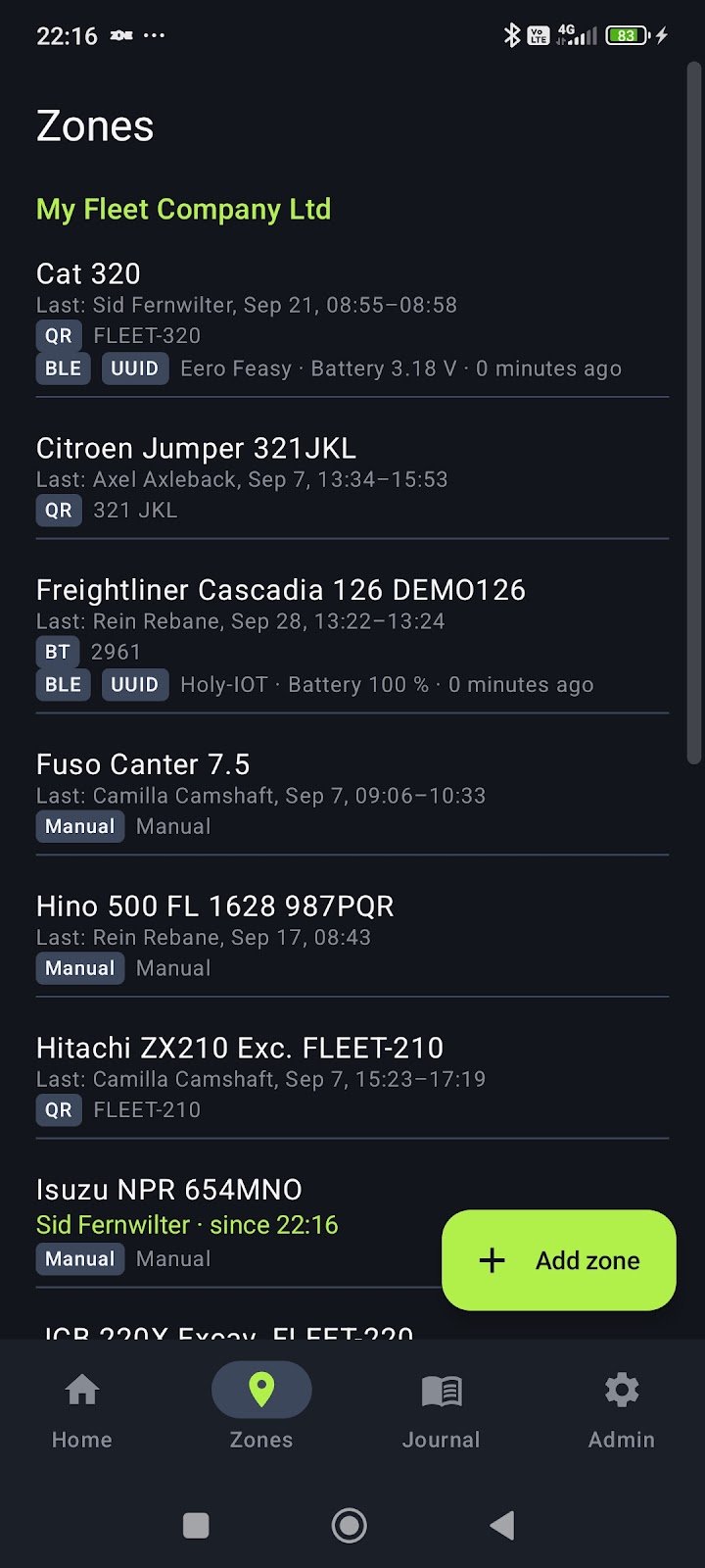 ZoneJournal screenshot